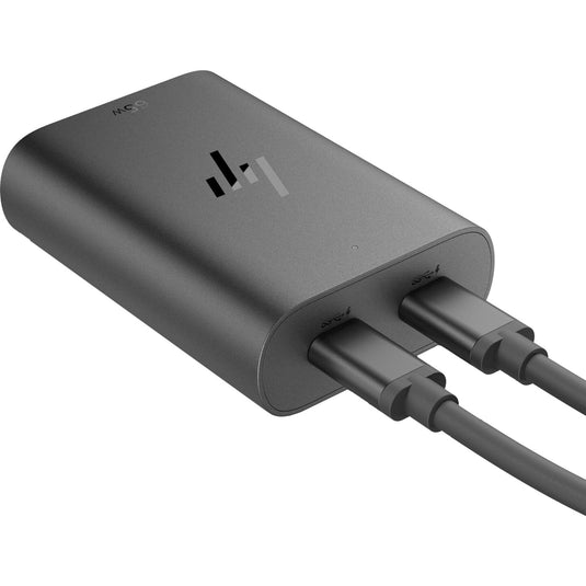 Hp 65w gan usb-c laptop oplader (zwart, 2x usb-c)