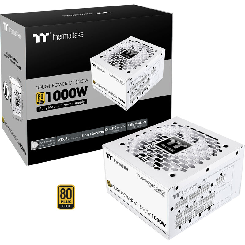 Load image into Gallery viewer, Thermaltake toughpower gt snow modulaire 1000 watt voeding (wit, 5x pcie)
