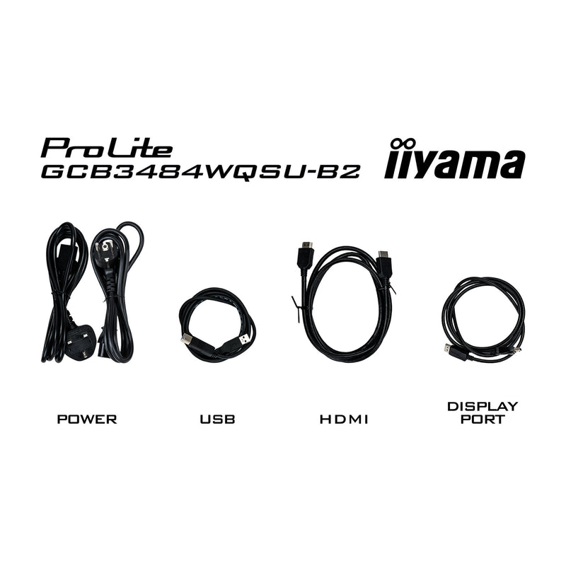 Afbeelding laden in galerijviewer, Iiyama g-master red eagle gcb3484wqsu-b2 34 curved ultrawide gaming monitor (zwart, hdmi, displayport, usb, audio, amd free-sync, dual mode)
