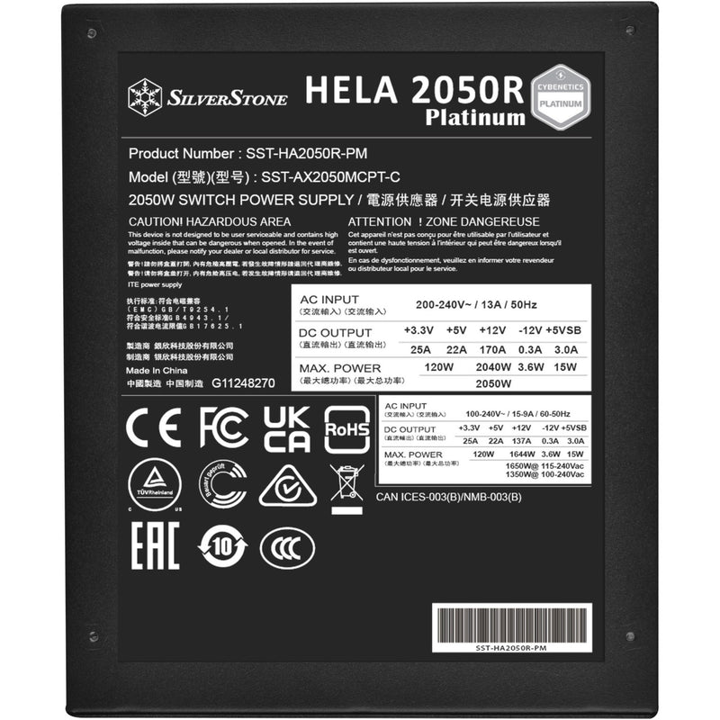 Load image into Gallery viewer, Silverstone hela 2050r platinum, modulaire 2050 watt voeding (zwart, 14x pcie)
