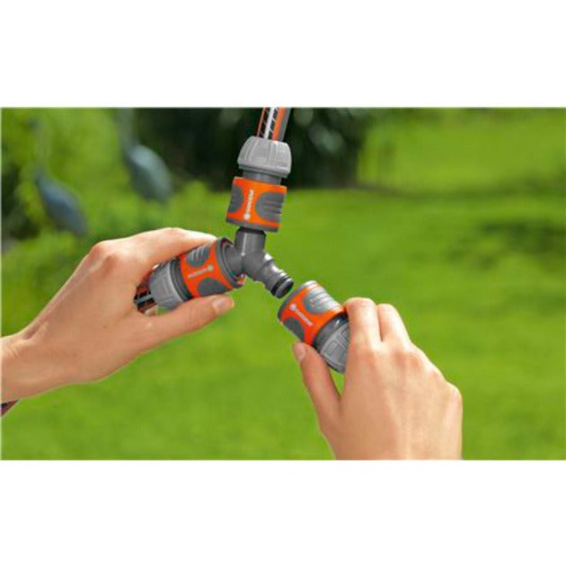 Load image into Gallery viewer, Gardena 3-wegset 13 mm 1 2 (1 2 ) slangstuk (grijs oranje, 18287-20)
