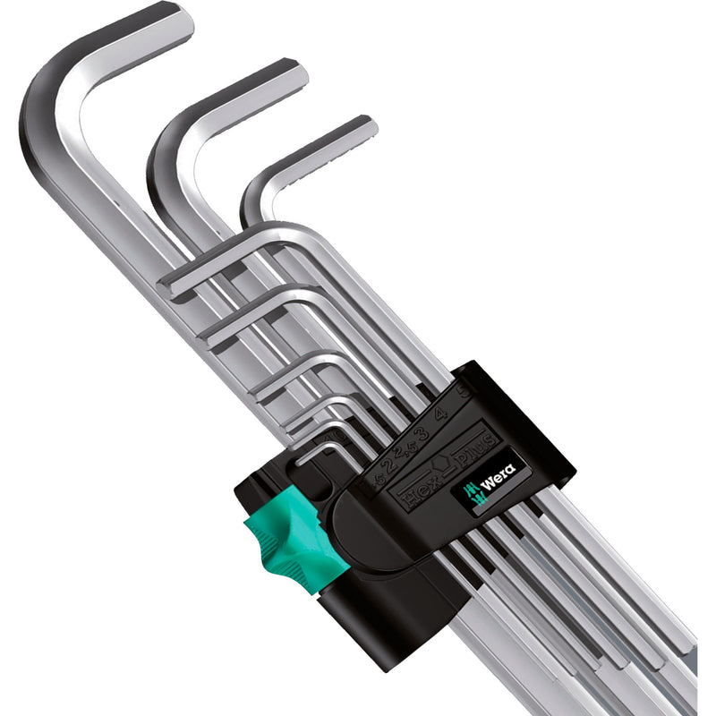 Load image into Gallery viewer, Wera 950 9 hex-plus 1 sb stiftsleutelset, metrisch, verchroomd (9-delig)
