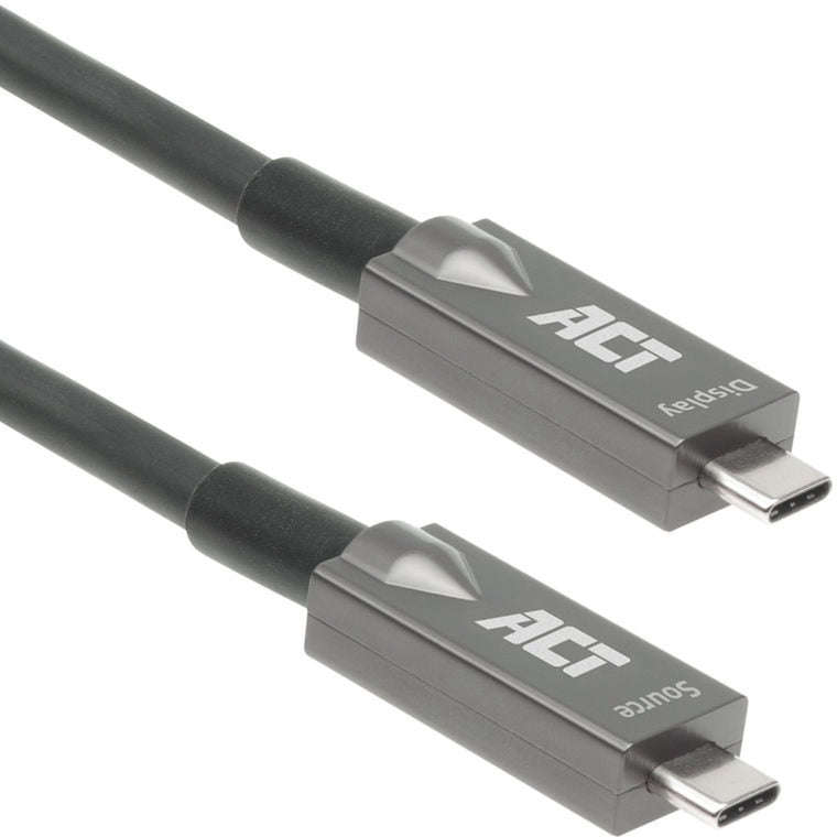 Afbeelding laden in galerijviewer, Act connectivity usb-c 3.2 gen2 active optical cable (aoc) aansluitkabel (grijs zwart, 5 meter)
