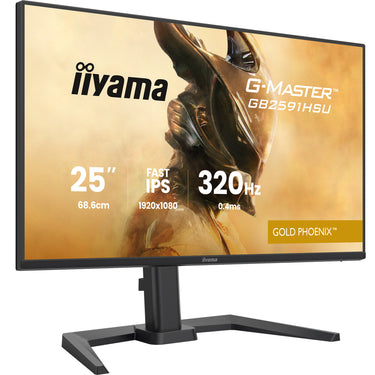 Iiyama g-master gold phoenix gb2591hsu-b1 24.5 gaming monitor (zwart (mat), 320 hz, hdmi, displayport, usb, audio)