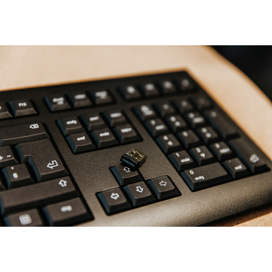 Cherry kw 3000, toetsenbord (zwart, eu lay-out (qwerty), rubberdome, 2,4ghz)