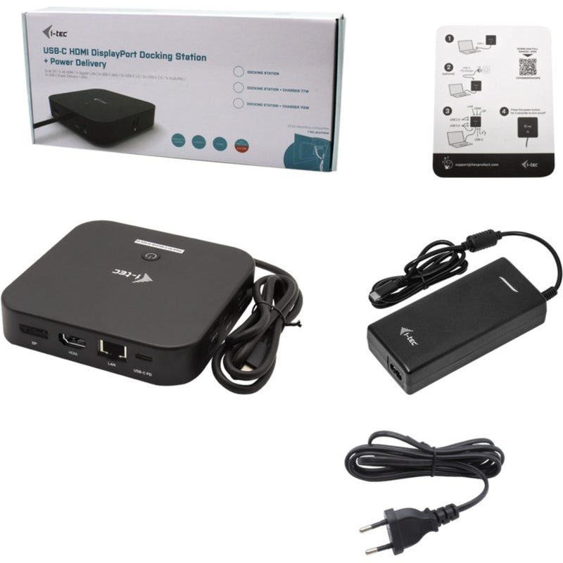 Afbeelding laden in galerijviewer, I-tec usb-c hdmi dp docking station with power delivery 100 w (zwart)
