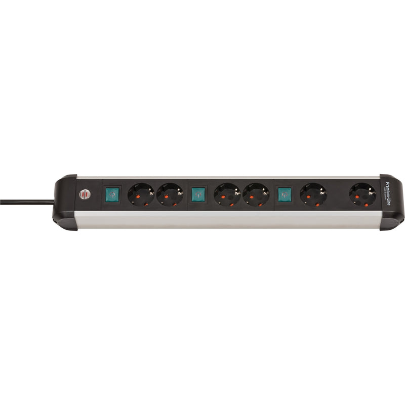 Load image into Gallery viewer, Brennenstuhl premium-alu-line stekkerdoos 6-voudig schakel stekkerdoos (3x 2-voudig schakelbaar)
