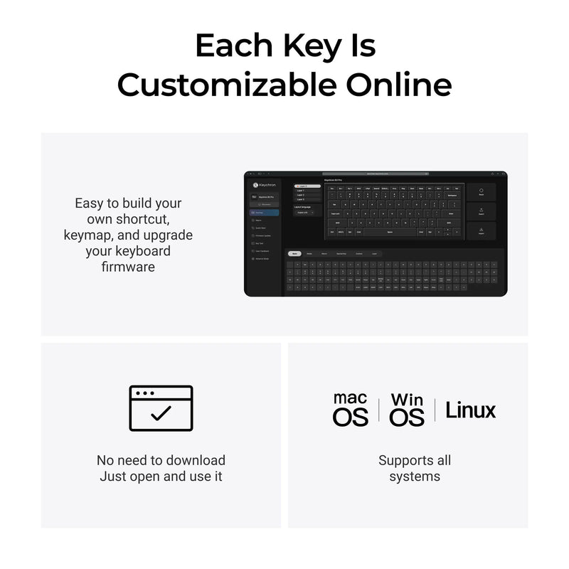 Load image into Gallery viewer, Keychron b3 pro-k1 toetsenbord (grijs, us lay-out (qwerty), scissor switches, 75%, abs keycaps, 2.4 ghz | bluetooth | usb)
