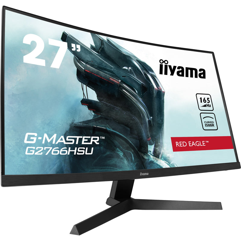 Load image into Gallery viewer, Iiyama g-master red eagle g2766hsu-b1 27 curved gaming monitor (zwart, 2x hdmi, displayport, 2x usb-a, usb-b, 165 hz)
