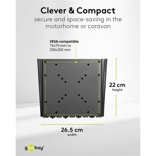 Goobay tv wall mount caravan fixed (m), 23 to 42 inch wandmontage (zwart)