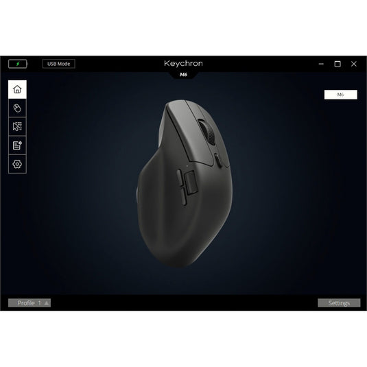 Keychron m6-a1 wireless mouse (zwart, 100 - 26.000 dpi, usb-c bluetooth 5.1 2.4 ghz)