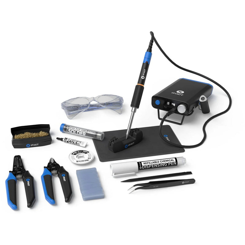 Afbeelding laden in galerijviewer, Ifixit fixhub power series soldeer toolkit soldeerbout (zwart blauw, 100 watt, usb-c, powerstation)
