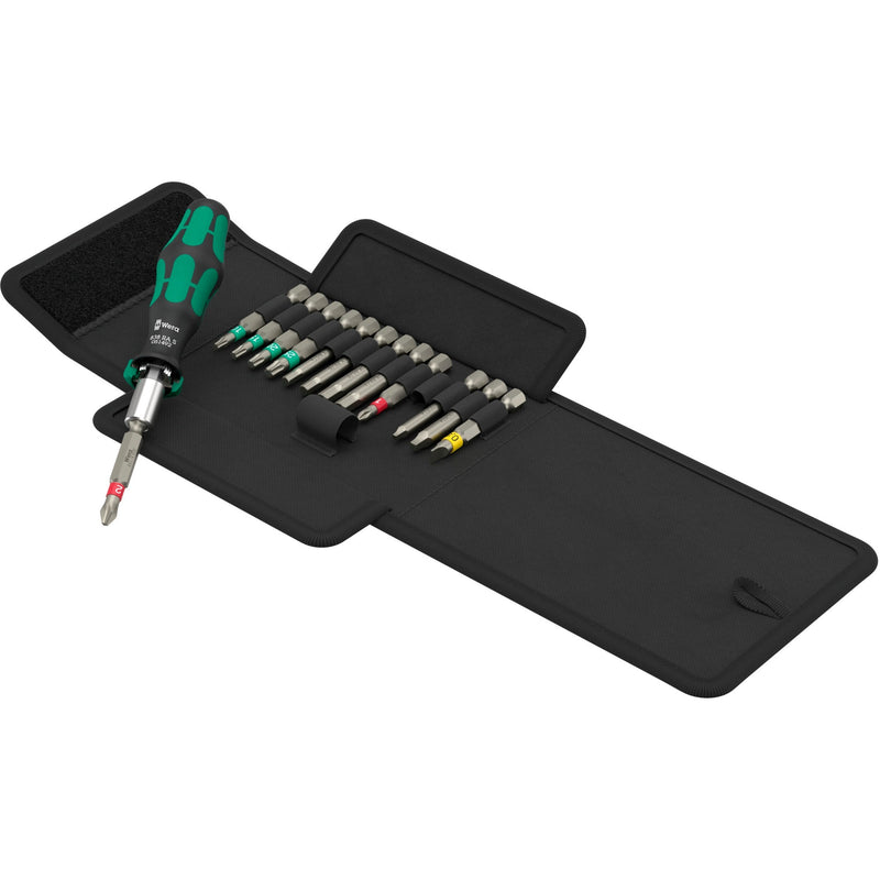 Load image into Gallery viewer, Wera kraftform kompakt 838 ra s imperial set 1 bitset (zwart groen, 14‑delig)
