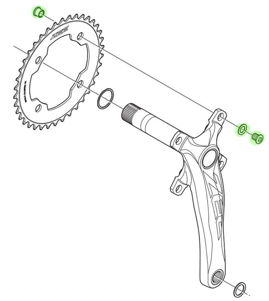 Shimano zee chainring bolts for fc-m640 m645 (4 pieces)