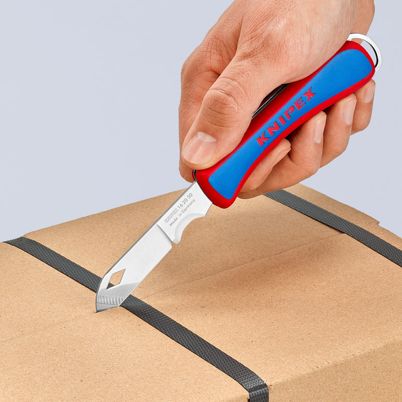 Load image into Gallery viewer, Knipex electriciën zakmes 16 20 50 sb (rood blauw, lengte 120mm)
