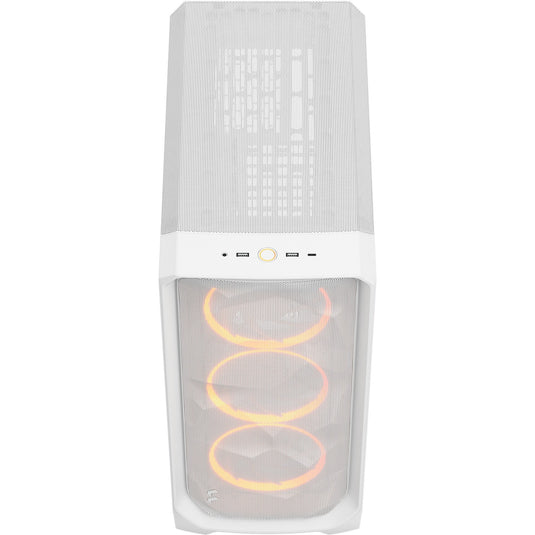 Fractal design meshify 3 rgb midi tower behuizing (wit | 2x usb-a | 1x usb-c | rgb | tempered glass)