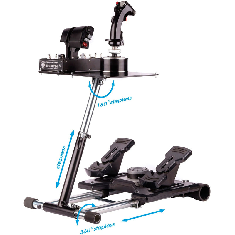 Load image into Gallery viewer, Wheel stand pro deluxe v2 thrustmaster hotas warth houder (zwart, voor thrustmaster hotas warthog, saitek x-55, x52, pro en x65)
