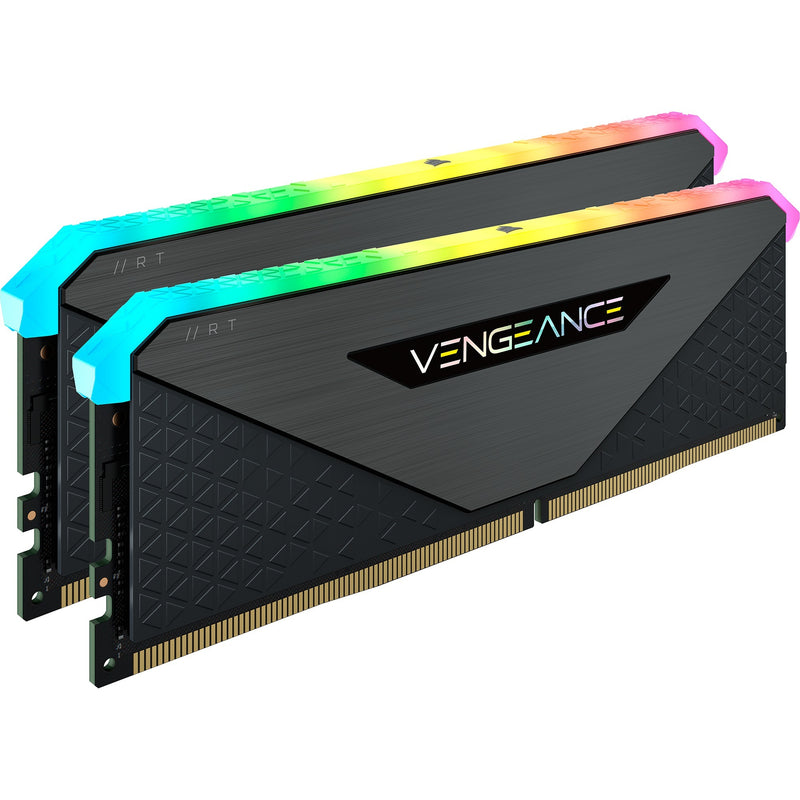 Afbeelding laden in galerijviewer, Corsair vengeance rgb rt 32 gb ddr4-3200 (2x 16 gb) werkgeheugen (zwart, cmn32gx4m2z3200c16, xmp 2.0)
