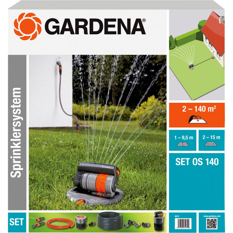 Chargez l'image dans la visionneuse de la galerie, Gardena complete set met verzonken zwenksproeier os 140 sprinklersysteem (grijs oranje, 8221-20)
