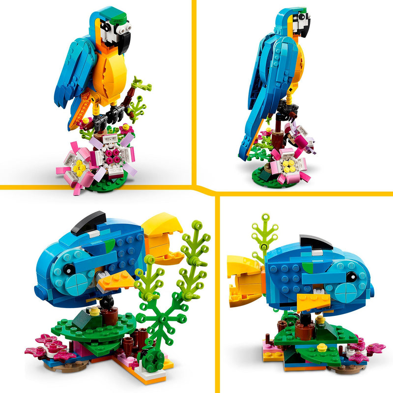 Afbeelding laden in galerijviewer, Lego creator 3in1 exotische papegaai - kikker - vis dieren speelgoed set voor kinderen - 31136
