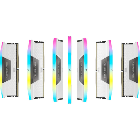 Corsair vengeance rgb 32 gb ddr5-6400 (2x 16 gb) werkgeheugen (wit, cmh32gx5m2b6400c36w, xmp 3.0)