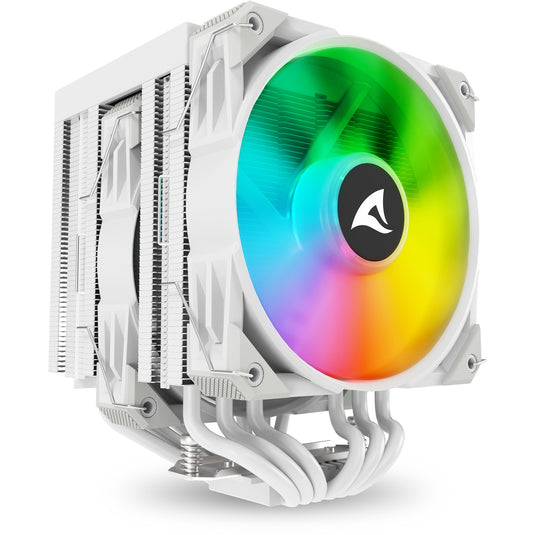 Sharkoon a60 rgb cpu-koeler (wit, 4-pins pwm fan-connector)