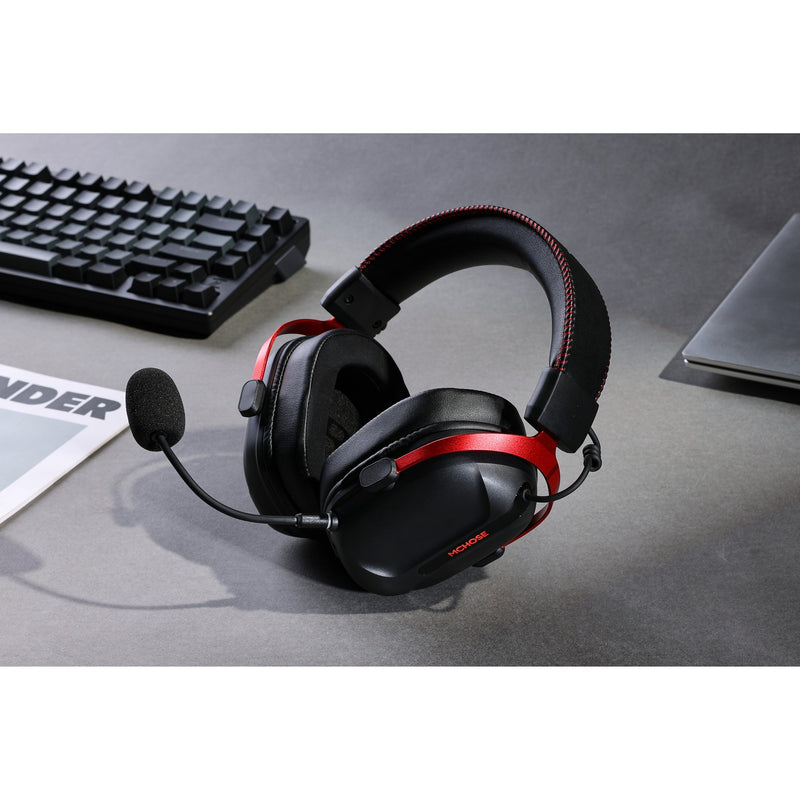 Cargue la imagen en el visor de la galería, Mchose s9 pro wireless over-ear gaming headset (zwart rood, pc laptop playstation switch smartphone, 2.4g bluetooth wired type-c )
