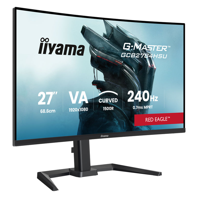 Load image into Gallery viewer, Iiyama g-master red eagle gcb2784hsu-b1 27 curved gaming monitor (zwart, 2x hdmi, 1x displayport, usb, audio, amd free-sync, 240 hz)
