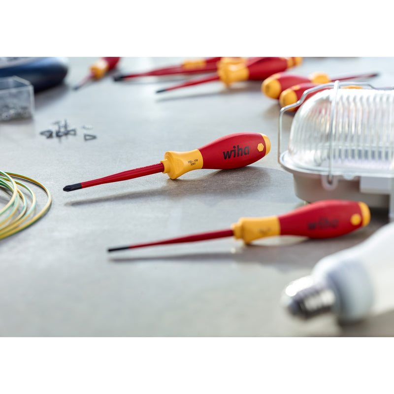 Afbeelding laden in galerijviewer, Wiha schroevendraaierset softfinish electric slimfix (rood geel, 12-delig)
