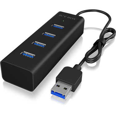 Icy box ib-hub1409-u3 4-port usb-hub (zwart)