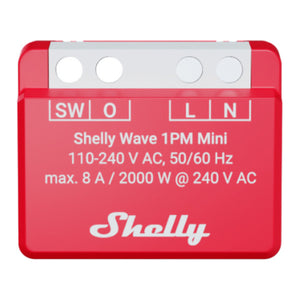 Shelly wave 1pm mini lr (eu) relais (rood, z-wave)