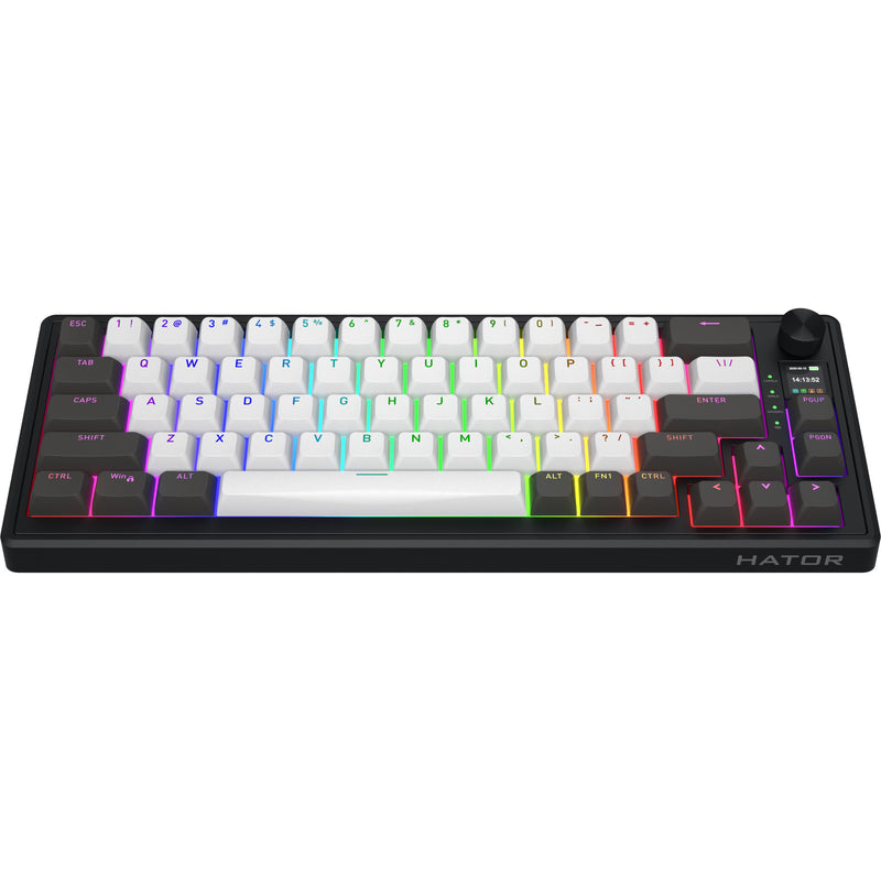 ギャラリービューアに画像をロードする, Hator skyfall pro wireless rgb mechanisch gaming toetsenbord (zwart, us lay-out (qwerty), hator aurum vanilla silent, 65%, rgb, double-shot pbt, hot-swap, 2.4ghz | bluetooth | usb-c)
