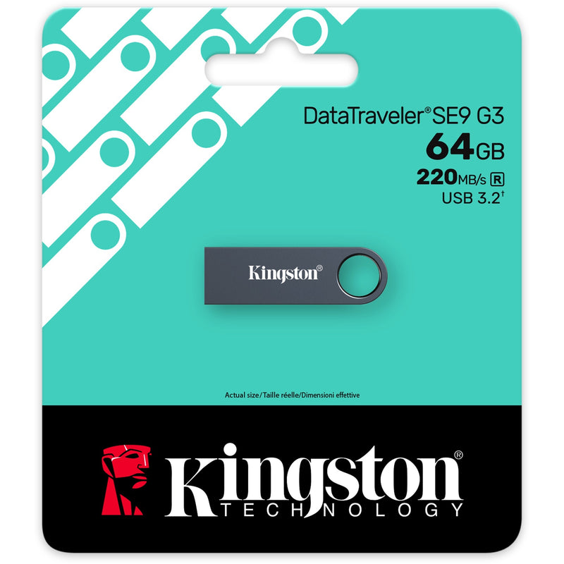 Load image into Gallery viewer, Kingston datatraveler se9 g3 64 gb usb-stick (donkergrijs, ke-u2x64-1ac, usb-a 3.2 (5 gbit s))
