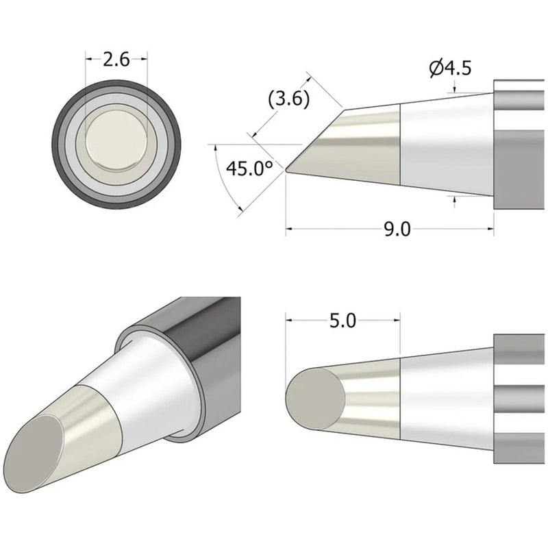 ギャラリービューアに画像をロードする, Ifixit fixhub soldeerpunt, conisch afgeschuind, 2,6 mm soldeerbout (zilver)
