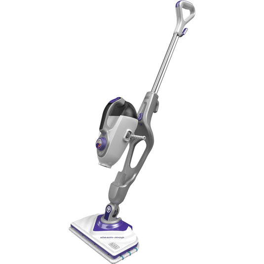 Black+decker bhsm1615dsm 1600w steam-mop met steamitt, deltavoet en 17 accessoires stoomreiniger (wit donkerpaars)