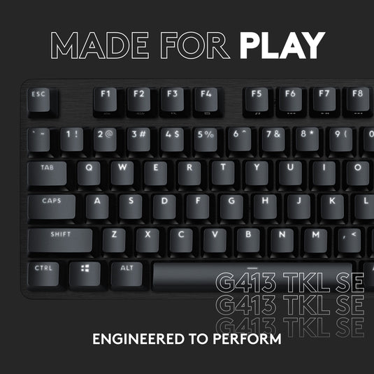 Logitech g413 tkl se mechanisch gaming toetsenbord (zwart, us-international lay-out (qwerty), gl tactile, 80% (tkl) )