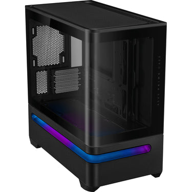 Asus prime ap202 midi tower behuizing (zwart | 2x usb-a | 1x usb-c | rgb | tempered glass)