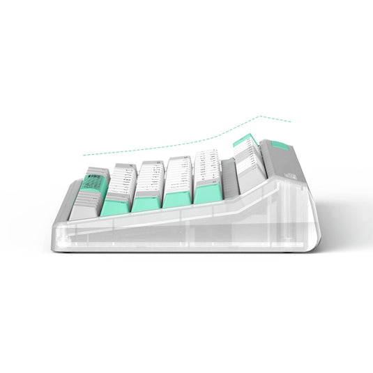 Iqunix og80 wormhole wireless mechanical keyboard (grijs, us lay-out (qwerty), cherry mx brown, 80% (tkl), rgb leds, hot-swappable, pbt, 2.4ghz | bluetooth 5.1 | usb-c)
