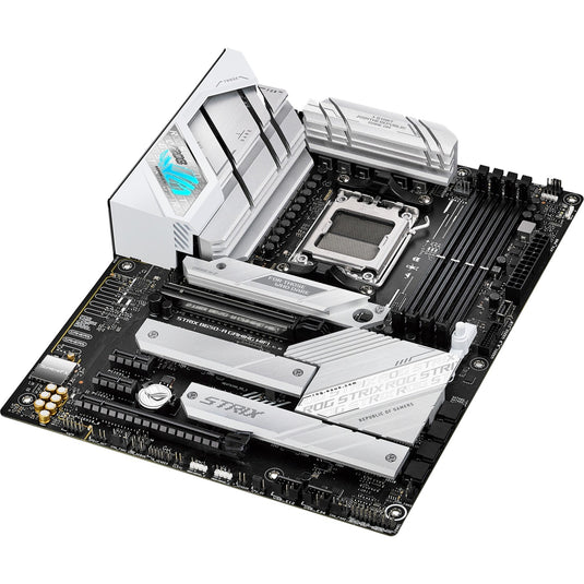 Asus rog strix b650-a gaming wifi socket am5 moederbord (zilver, raid, 2.5 gb-lan, wi-fi 6e, bt, sound, atx)