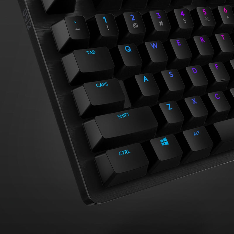 Load image into Gallery viewer, Logitech g512 carbon lightsync rgb mechanical gaming keyboard (zwart, us-international lay-out (qwerty), gx brown, 100%, rgb leds)

