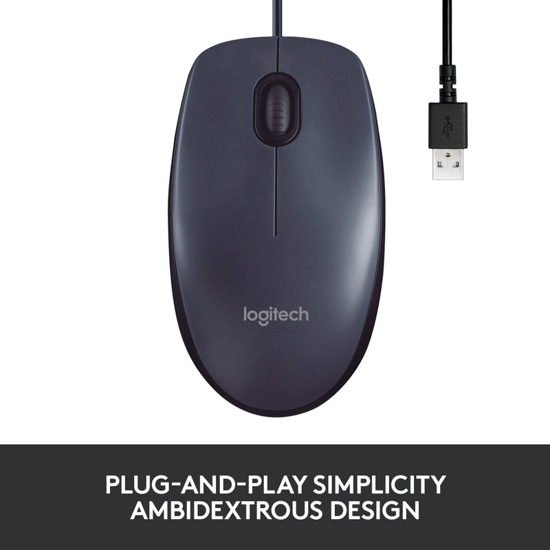 Afbeelding laden in galerijviewer, Logitech b100 optical usb mouse for business (zwart, 800 dpi)
