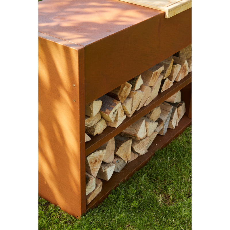 Load image into Gallery viewer, Barbecook nestor buddy uit cortenstaal tafel
