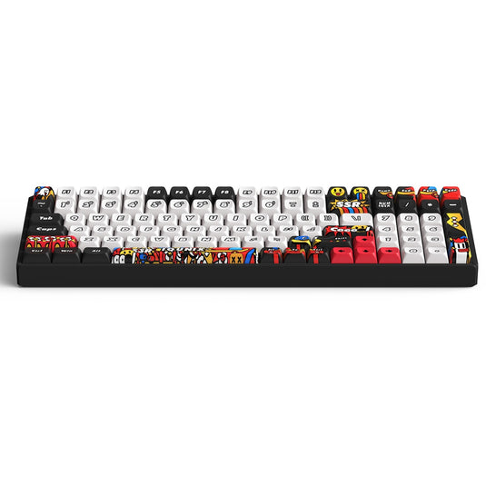 Iqunix f97 graffiti diary wireless mechanical keyboard (zwart, us lay-out (qwerty), cherry mx brown, 96%, rgb leds, hot-swappable, pbt, 2.4ghz | bluetooth 5.1 | usb-c)