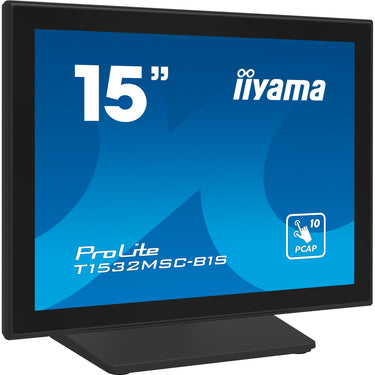 Iiyama prolite t1532msc-b1s 15 touchscreen monitor (zwart (mat), hdmi, displayport, vga)