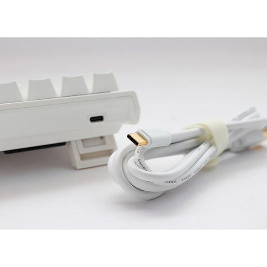 Ducky one 2 pro mini white classic, gaming toetsenbord (wit, us lay-out, cherry mx brown, rgb led, double-shot pbt, quack mechanics, 60%)