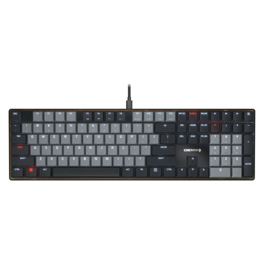 Cherry kc 500 mx lp, toetsenbord (zwart, us lay-out, mx low profile 2.0 ivory, white led, pbt keycaps)