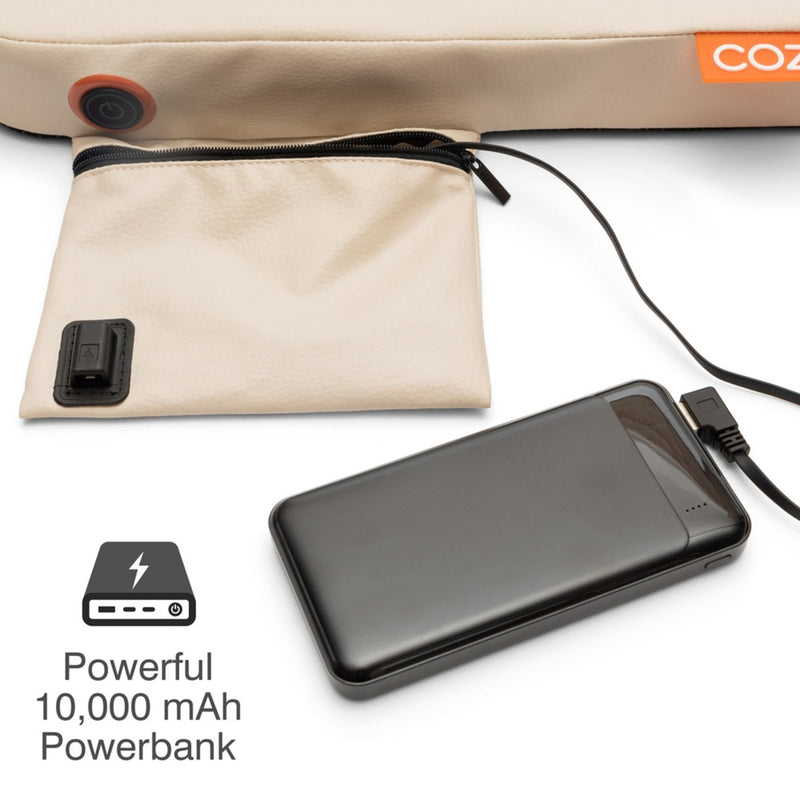 Load image into Gallery viewer, Cozy jord outdoor infrarood verwarmd draadloos zitkussen warmtekussen (lichtbeige, powerbank 10000 mah)
