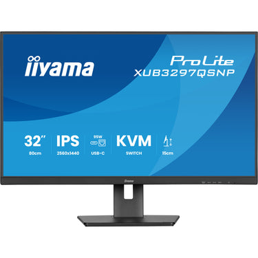 Iiyama prolite xub3297qsnp-b1 32 monitor (zwart, hdmi, 2x displayport, 2x usb-a, 2x usb-c, rj-45)