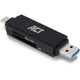 Act connectivity usb-c usb-a kaartlezer, sd micro sd (zwart)