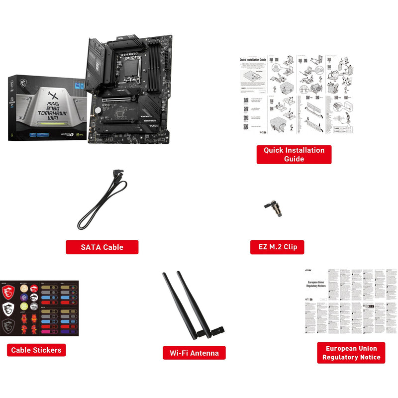 Afbeelding laden in galerijviewer, Msi mag b760 tomahawk wifi socket 1700 moederbord (zwart, raid, 2.5 gb-lan, wi-fi 6e, bt, sound, atx)
